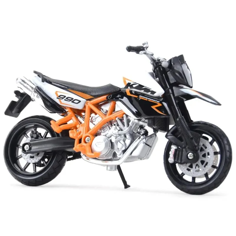 Bburago 1:18 KTM 990 Supermoto R, statische Druckgussfahrzeuge, Motorrad-Modellspielzeug zum Sammeln
