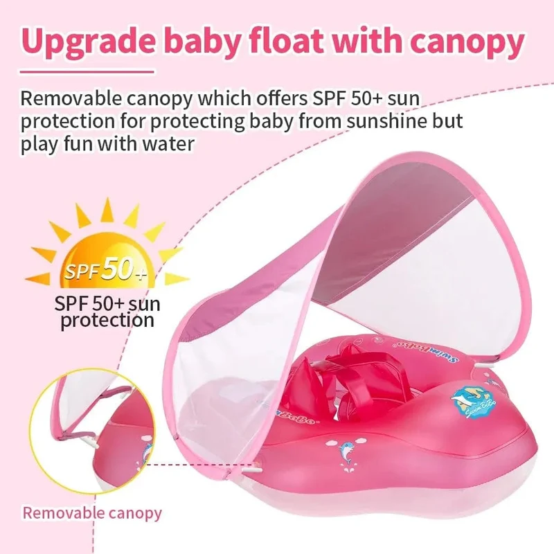 Baby-Schwimmring mit Baldachin, aufblasbarer Säuglingsring, Kinderpool-Zubehör, Kreis, Badespielzeug für den Sommer