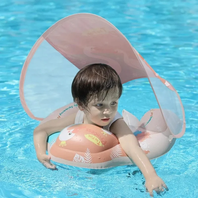 Baby-Schwimmring mit Baldachin, aufblasbarer Säuglingsring, Kinderpool-Zubehör, Kreis, Badespielzeug für den Sommer