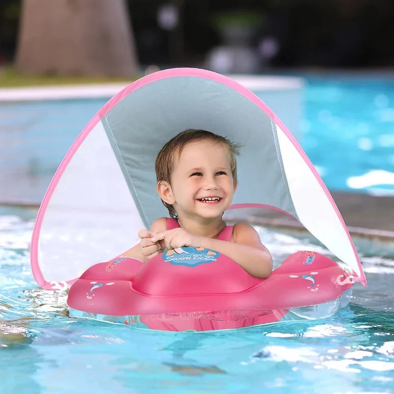 Baby-Schwimmring mit Baldachin, aufblasbarer Säuglingsring, Kinderpool-Zubehör, Kreis, Badespielzeug für den Sommer