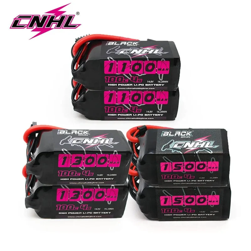 2 STÜCKE CNHL 4S 14.8 V Lipo Batterie 1100 mAh 1300 mAh 1500 mAh 100C Mit XT60 Stecker Für FPV Flugzeug Drone Quadcopter Hubschrauber Hobby