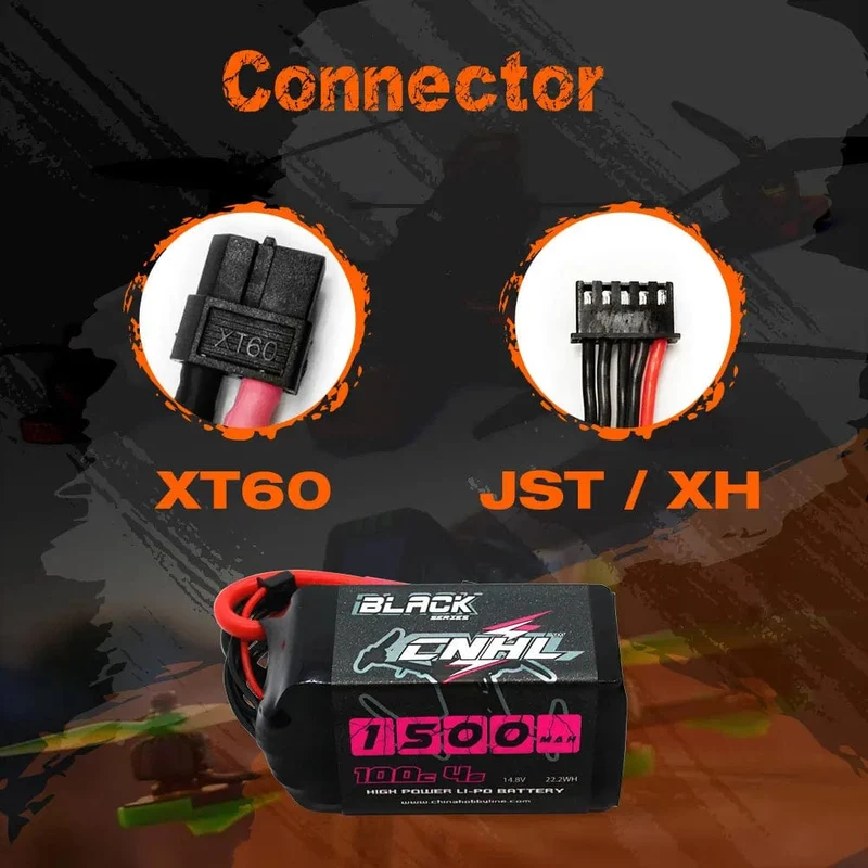 2 STÜCKE CNHL 4S 14.8 V Lipo Batterie 1100 mAh 1300 mAh 1500 mAh 100C Mit XT60 Stecker Für FPV Flugzeug Drone Quadcopter Hubschrauber Hobby
