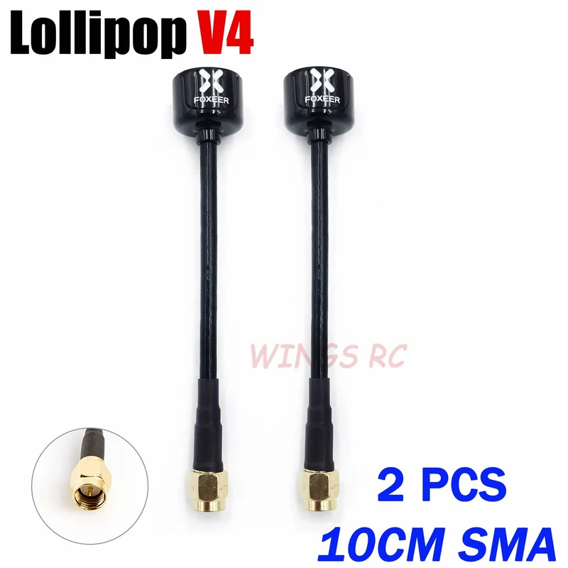 Foxeer Antenne Lollipop 4 V4 FPV Antenne 5.8G 2.6 Dbi Stubby RHCP SMA RPSMA UFL Gerade/Winkel MMCX 7.2g für FPV RC Racing Drone