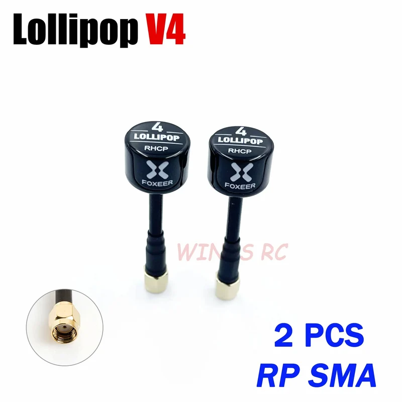 Foxeer Antenne Lollipop 4 V4 FPV Antenne 5.8G 2.6 Dbi Stubby RHCP SMA RPSMA UFL Gerade/Winkel MMCX 7.2g für FPV RC Racing Drone
