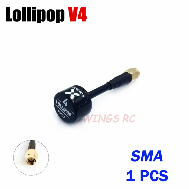Foxeer Antenne Lollipop 4 V4 FPV Antenne 5.8G 2.6 Dbi Stubby RHCP SMA RPSMA UFL Gerade/Winkel MMCX 7.2g für FPV RC Racing Drone