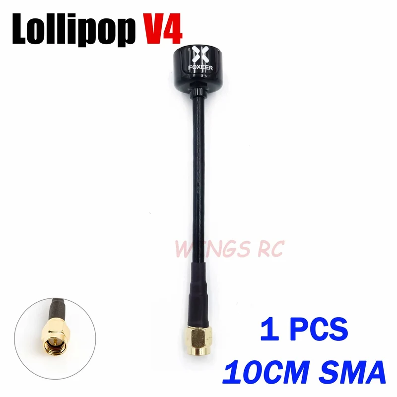 Foxeer Antenne Lollipop 4 V4 FPV Antenne 5.8G 2.6 Dbi Stubby RHCP SMA RPSMA UFL Gerade/Winkel MMCX 7.2g für FPV RC Racing Drone