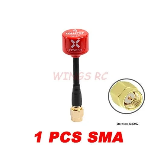 Foxeer Antenne Lollipop 4 V4 FPV Antenne 5.8G 2.6 Dbi Stubby RHCP SMA RPSMA UFL Gerade/Winkel MMCX 7.2g für FPV RC Racing Drone