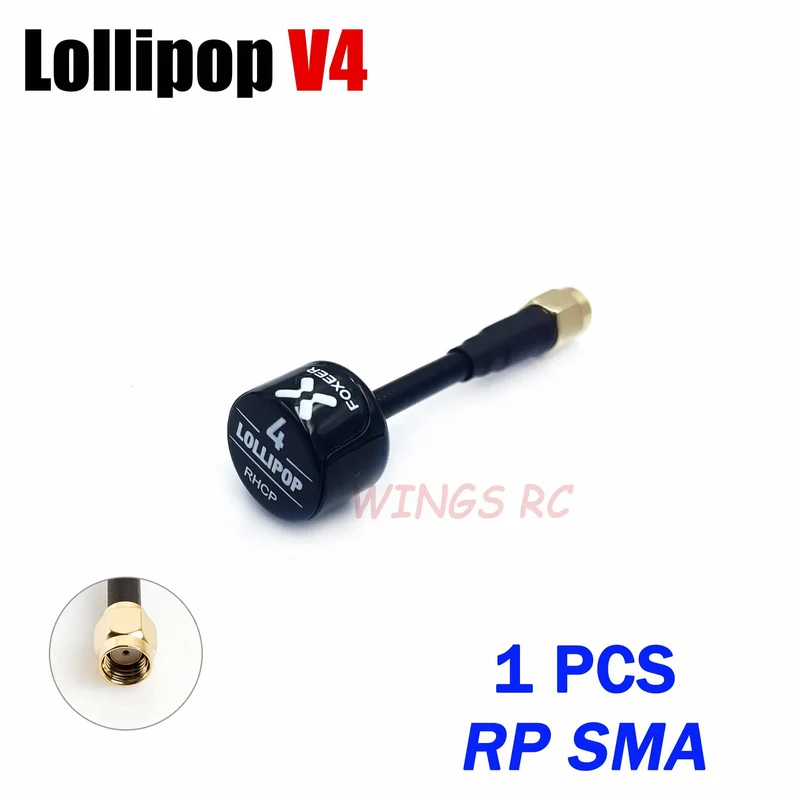 Foxeer Antenne Lollipop 4 V4 FPV Antenne 5.8G 2.6 Dbi Stubby RHCP SMA RPSMA UFL Gerade/Winkel MMCX 7.2g für FPV RC Racing Drone