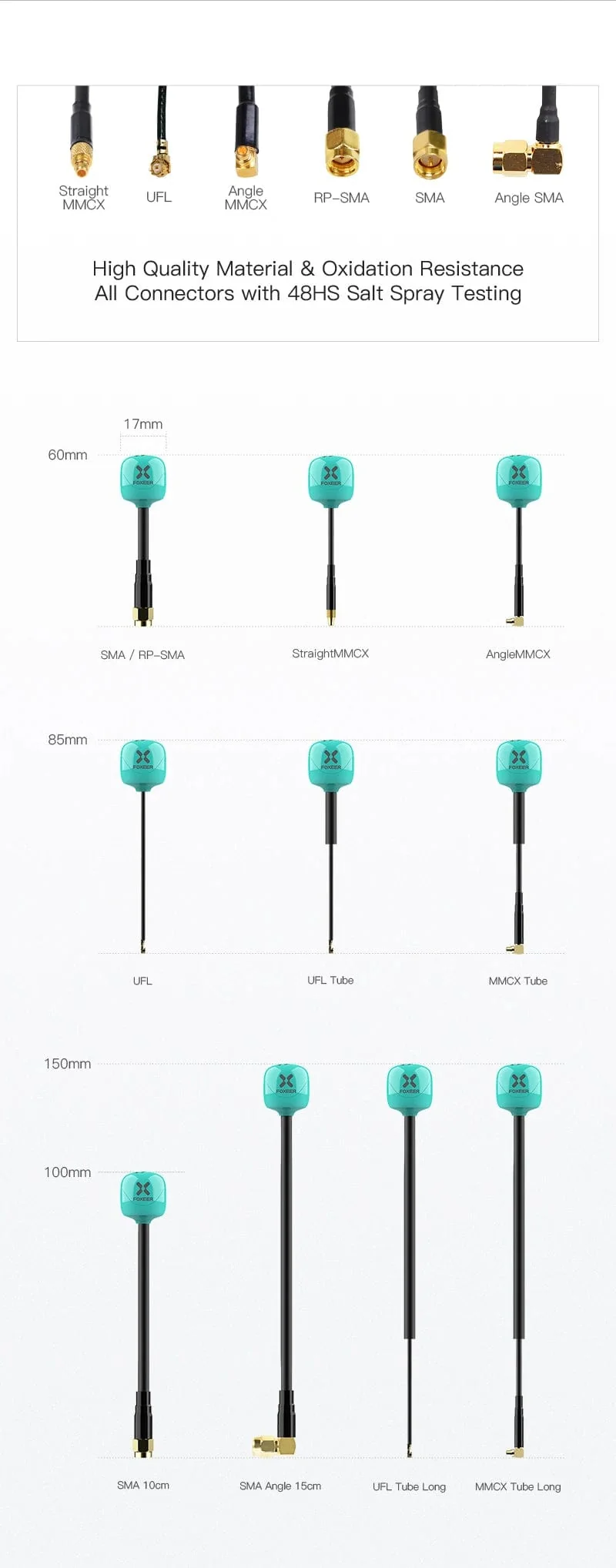 Foxeer Antenne Lollipop 4 Plus 4+ FPV Antenne 5.8G 2.6 Dbi RHCP SMA RPSMA UFL MMCX FPV Omni LDS Antenne für FPV Racing Drone