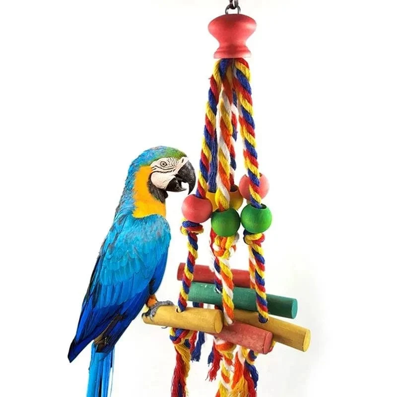Kauspielzeug für Papageien, Baumwollseil, Vogelspielzeug, Beißbrücke, Vogelreißspielzeug, Nymphensittiche, Training, Hängeschaukeln, Vogelkäfigzubehör