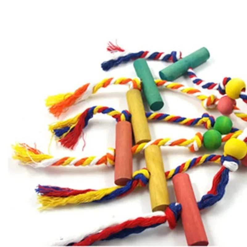 Kauspielzeug für Papageien, Baumwollseil, Vogelspielzeug, Beißbrücke, Vogelreißspielzeug, Nymphensittiche, Training, Hängeschaukeln, Vogelkäfigzubehör