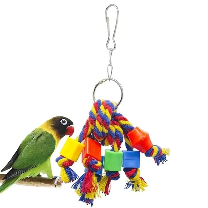 Kauspielzeug für Papageien, Baumwollseil, Vogelspielzeug, Beißbrücke, Vogelreißspielzeug, Nymphensittiche, Training, Hängeschaukeln, Vogelkäfigzubehör