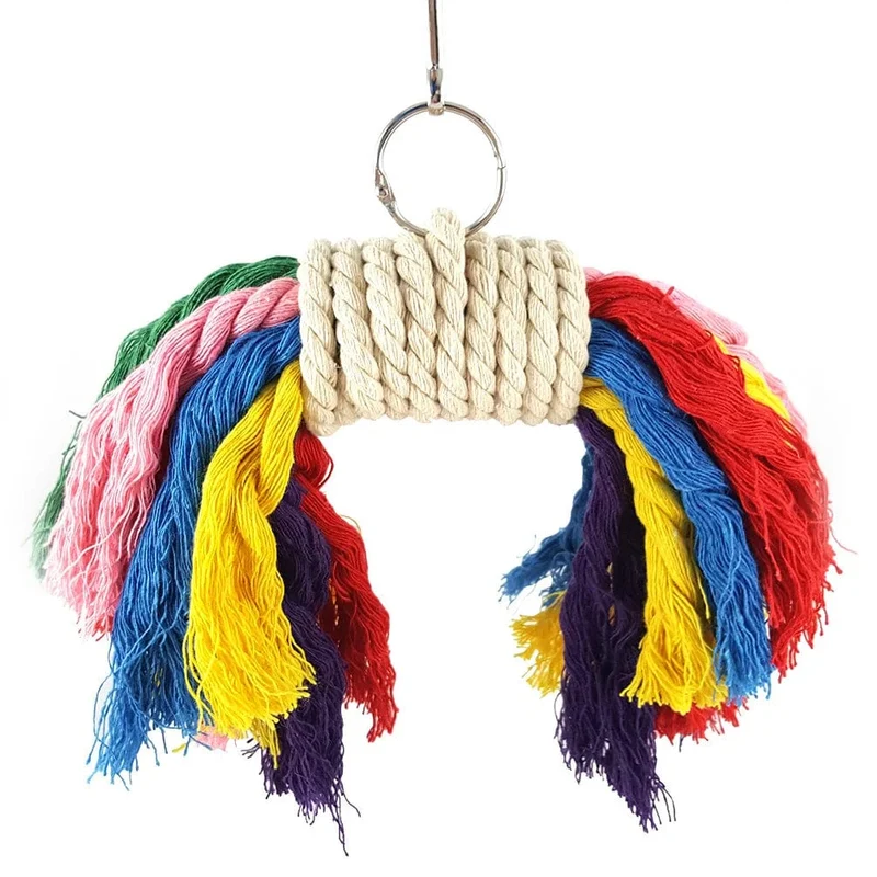 Kauspielzeug für Papageien, Baumwollseil, Vogelspielzeug, Beißbrücke, Vogelreißspielzeug, Nymphensittiche, Training, Hängeschaukeln, Vogelkäfigzubehör