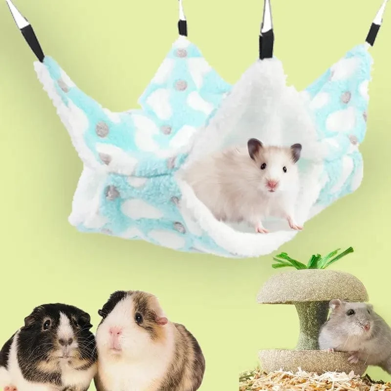 Hamster-Hängematte, kleines Haustier-Hängebett, doppelt, warm, verdickt, Honigkäfer, Flughörnchen, Meerschweinchen, Hängematte, Haustierkäfig-Zubehör