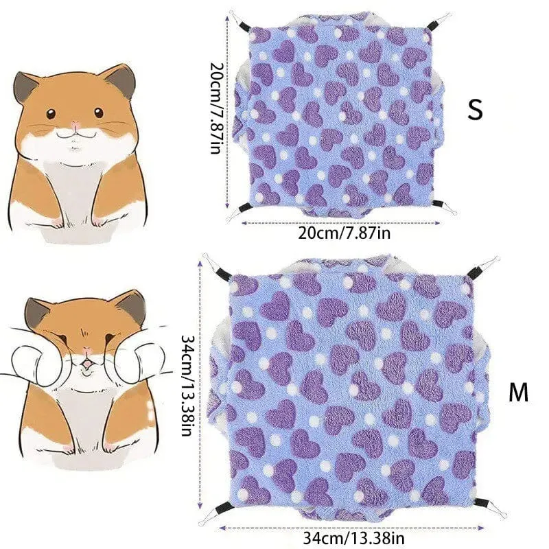 Hamster-Hängematte, kleines Haustier-Hängebett, doppelt, warm, verdickt, Honigkäfer, Flughörnchen, Meerschweinchen, Hängematte, Haustierkäfig-Zubehör