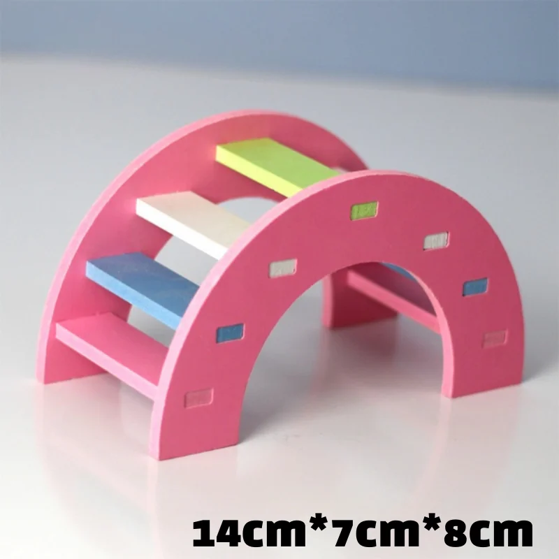 Hamsterspielzeug aus Holz, Regenbogenbrücke, Wippe, Schaukelspielzeug, Aktivität für Kleintiere, Kletterspielzeug, DIY-Zubehör für Hamsterkäfige