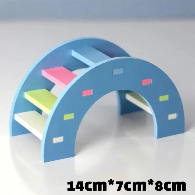 Hamsterspielzeug aus Holz, Regenbogenbrücke, Wippe, Schaukelspielzeug, Aktivität für Kleintiere, Kletterspielzeug, DIY-Zubehör für Hamsterkäfige