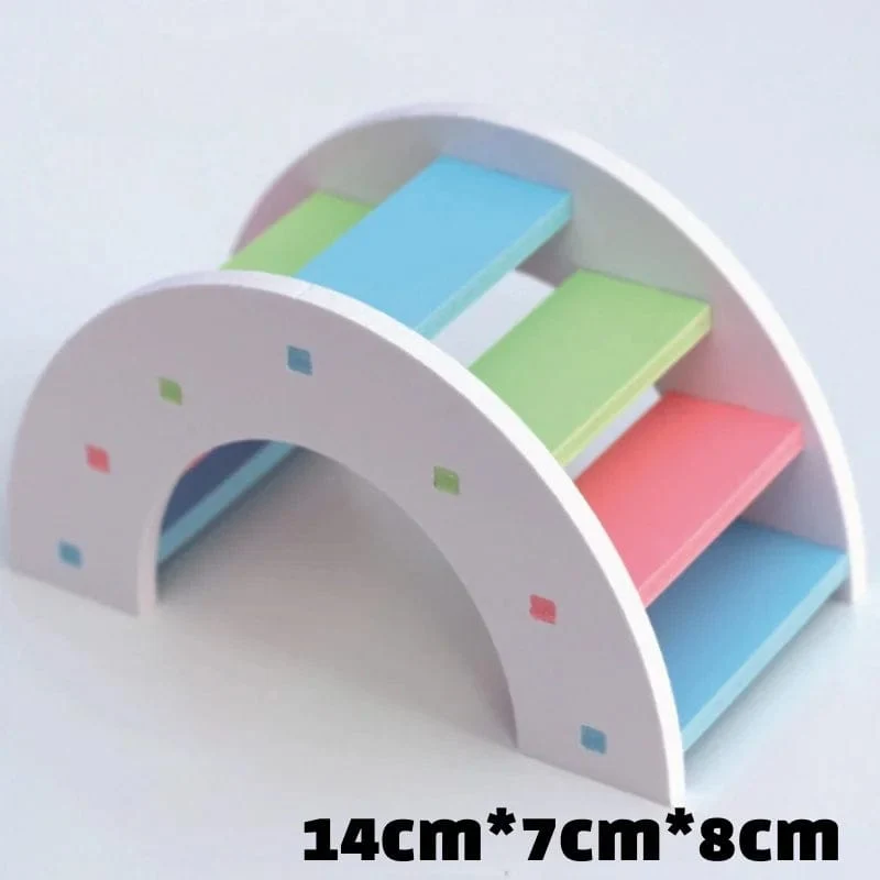 Hamsterspielzeug aus Holz, Regenbogenbrücke, Wippe, Schaukelspielzeug, Aktivität für Kleintiere, Kletterspielzeug, DIY-Zubehör für Hamsterkäfige