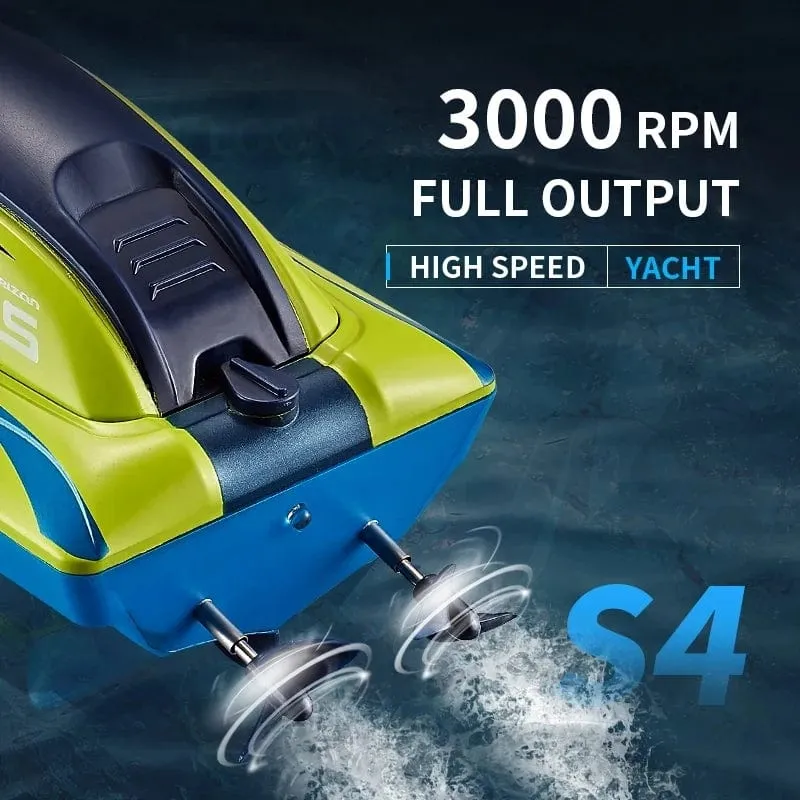 2.4G RC Boot S4 15 km/h Dual Motor Wasserdichtes Hochgeschwindigkeitsboot Sommer Outdoor Wasser Fernbedienung Schiff Spielzeug Geschenk für Jungen Mädchen