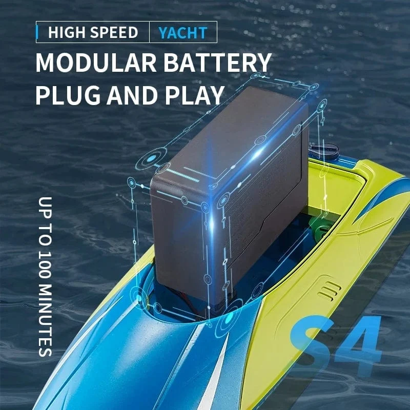 2.4G RC Boot S4 15 km/h Dual Motor Wasserdichtes Hochgeschwindigkeitsboot Sommer Outdoor Wasser Fernbedienung Schiff Spielzeug Geschenk für Jungen Mädchen