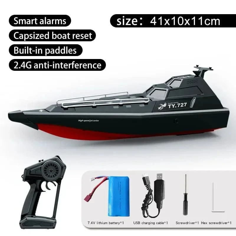 2.4 GHz TY727 RC Rennboot Turbojet-Pumpe Hochgeschwindigkeits-Fernbedienung Jetboot Alarmfunktion bei niedrigem Batteriestand Erwachsene Kinder Spielzeug Geschenk