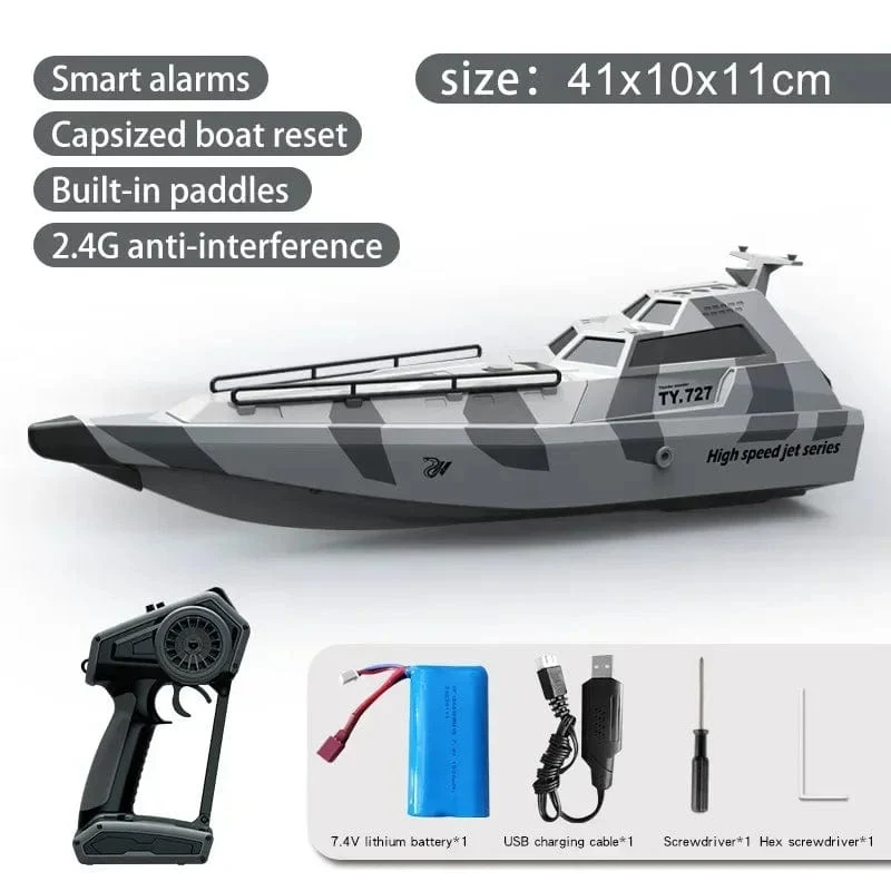 2.4 GHz TY727 RC Rennboot Turbojet-Pumpe Hochgeschwindigkeits-Fernbedienung Jetboot Alarmfunktion bei niedrigem Batteriestand Erwachsene Kinder Spielzeug Geschenk