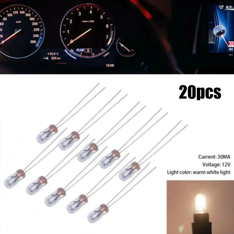 20 stücke Miniatur 3mm 12 V Lampe Glühbirne Edison Glühfaden T3 Halogenlampe Für Auto Dashboard Lichter anzeige