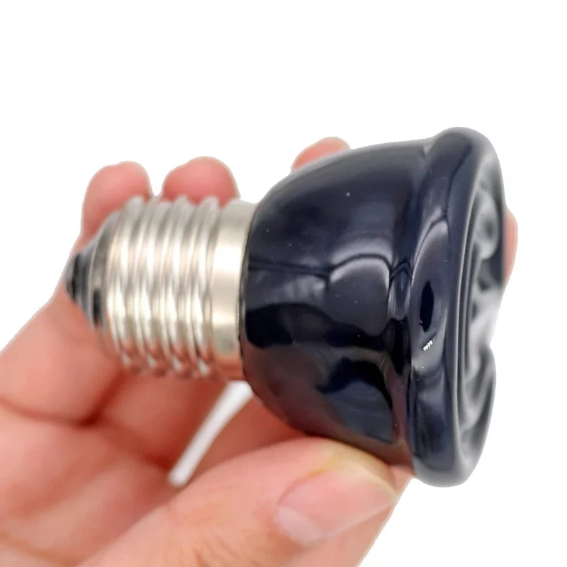 E27 Haustier-Heizlampe für Schildkröte, Schlange, Eidechse, Infrarot-Keramik-Emitter, Wärmelicht, 50 W/75 W/100 W, Reptilienlampe, Reptilienlicht, EU-Stecker