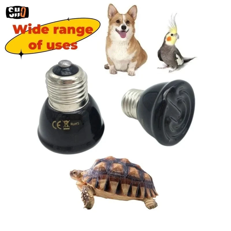 Mini-Infrarot-Keramik-Heizlampe, Wärmestrahler-Glühbirne, Haustier-Reptil, Schildkröten-Sumpfschildkröte, kleine Haustiere, 20 W, 40 W, 60 W, 80 W