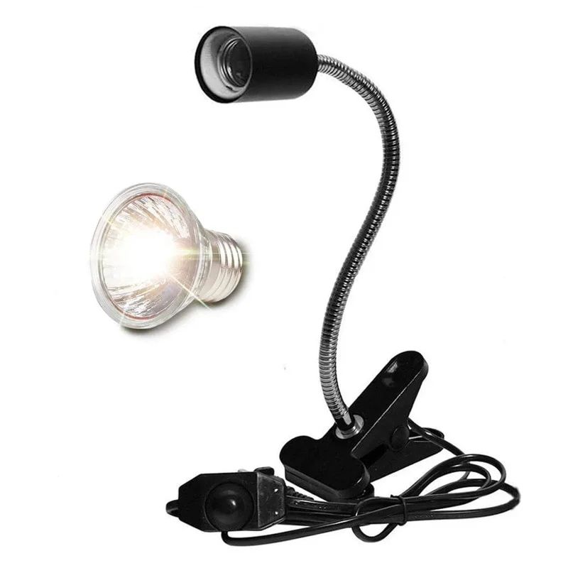 UVA+UVB 3.0 Reptilienlampen-Set mit aufsteckbarem Lampenhalter, UV-Heizlampen-Set für Schildkröten, Licht für Schildkröten, Eidechsen-Beleuchtung