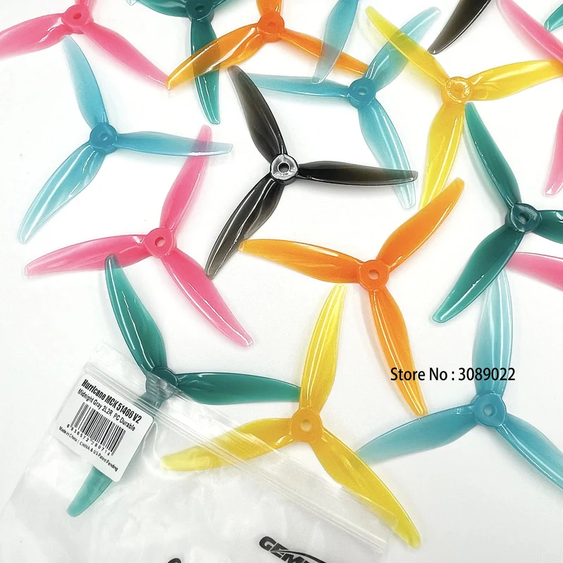 24 Stück/12 Paare Gemfan 51466 V2 5 Zoll 3-Blatt/Tri-Blade Propeller Props FPV Brushless Motor für FPV Racing Drone 6 Farben Gelb