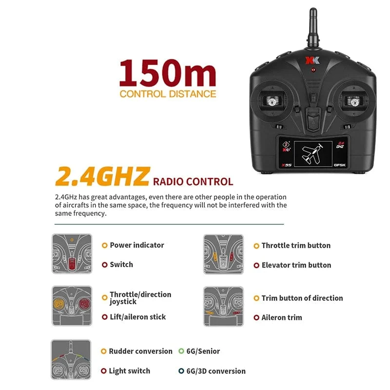 Wltoys XK A280 RC Flugzeug P51 Modell 3D/6G Mit LED 2.4 GHz GPS Fernbedienung Flugzeug Große kämpfer spielzeug Geschenk für Jungen FPV Träger
