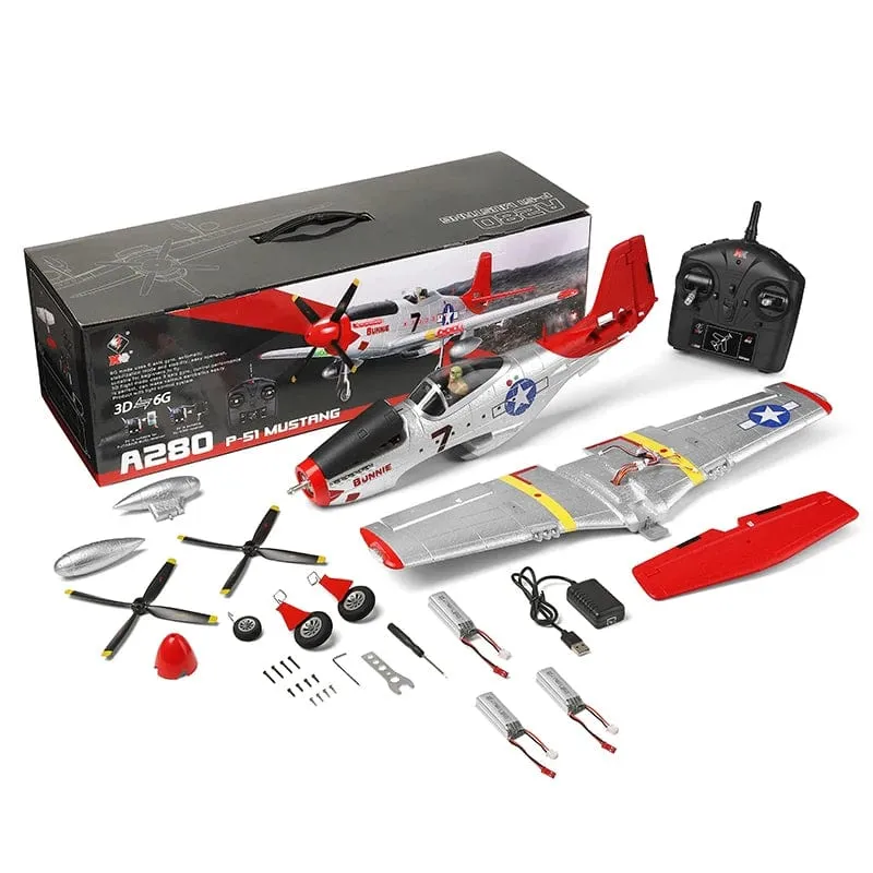 Wltoys XK A280 RC Flugzeug P51 Modell 3D/6G Mit LED 2.4 GHz GPS Fernbedienung Flugzeug Große kämpfer spielzeug Geschenk für Jungen FPV Träger