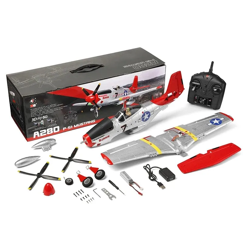 Wltoys XK A280 RC Flugzeug P51 Modell 3D/6G Mit LED 2.4 GHz GPS Fernbedienung Flugzeug Große kämpfer spielzeug Geschenk für Jungen FPV Träger