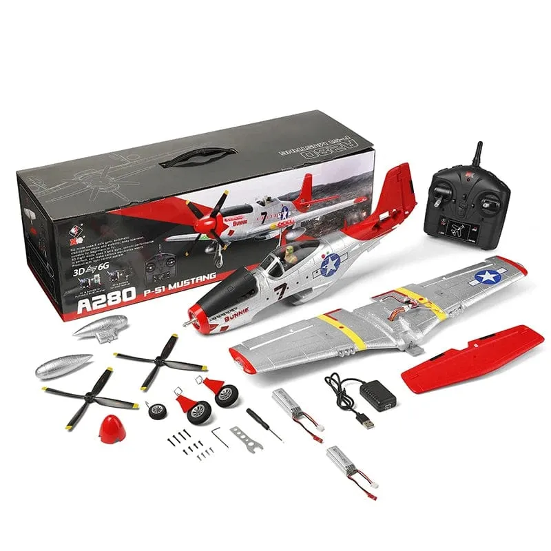 Wltoys XK A280 RC Flugzeug P51 Modell 3D/6G Mit LED 2.4 GHz GPS Fernbedienung Flugzeug Große kämpfer spielzeug Geschenk für Jungen FPV Träger