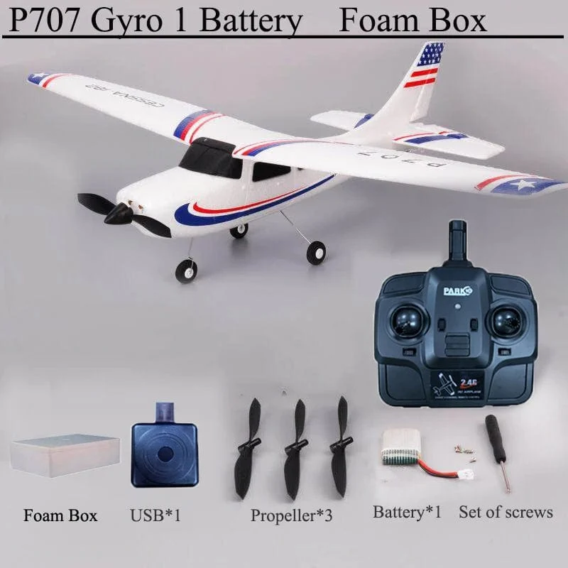 Park10 RC Flugzeug P707G 2.4G 3D/6G Mit Gyroskop 3Ch RC Flugzeug Starrflügel Flugzeug Outdoor Spielzeug Drone RTF CESSNA 182 Flugzeug Geschenk