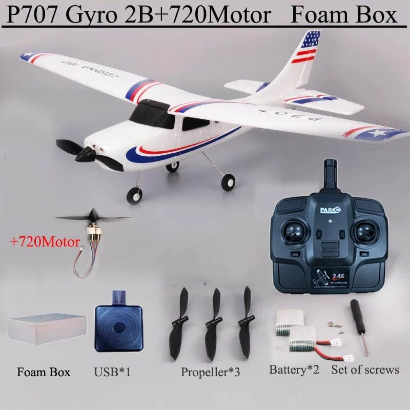 Park10 RC Flugzeug P707G 2.4G 3D/6G Mit Gyroskop 3Ch RC Flugzeug Starrflügel Flugzeug Outdoor Spielzeug Drone RTF CESSNA 182 Flugzeug Geschenk