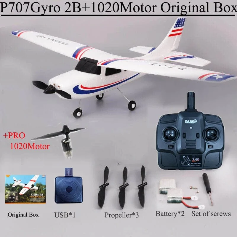 Park10 RC Flugzeug P707G 2.4G 3D/6G Mit Gyroskop 3Ch RC Flugzeug Starrflügel Flugzeug Outdoor Spielzeug Drone RTF CESSNA 182 Flugzeug Geschenk