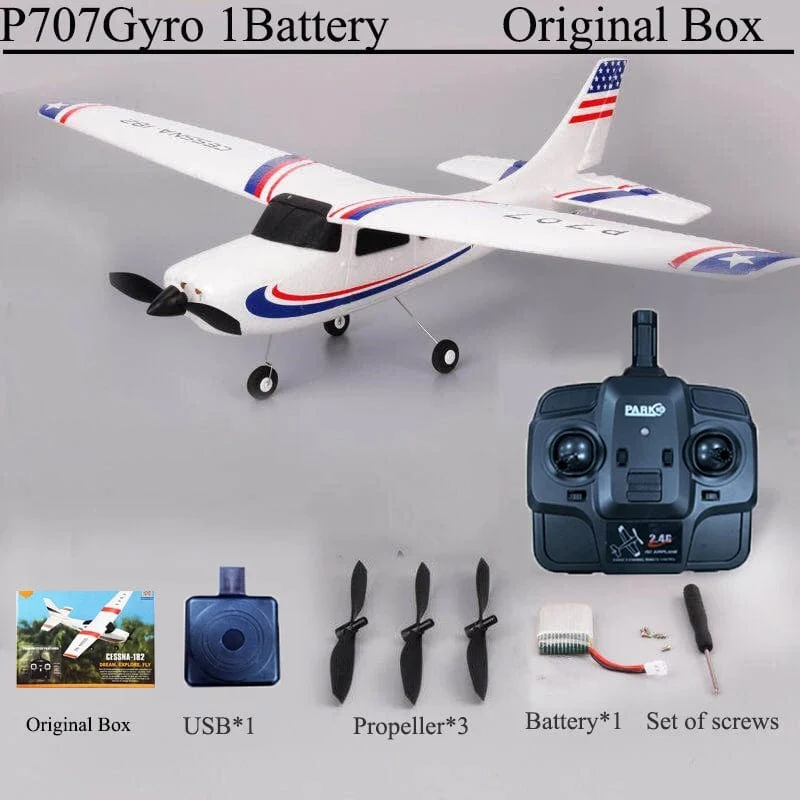 Park10 RC Flugzeug P707G 2.4G 3D/6G Mit Gyroskop 3Ch RC Flugzeug Starrflügel Flugzeug Outdoor Spielzeug Drone RTF CESSNA 182 Flugzeug Geschenk