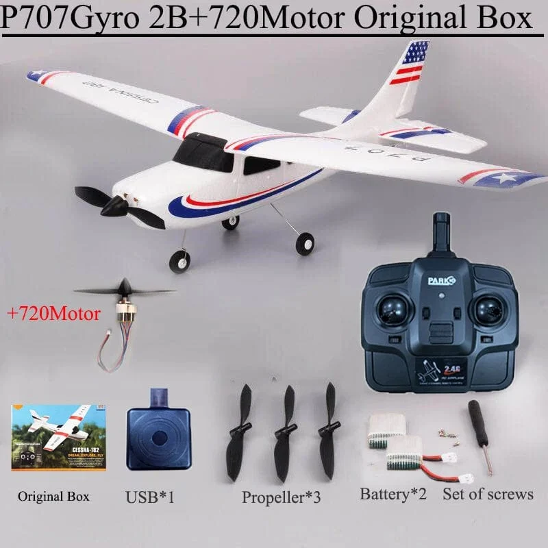 Park10 RC Flugzeug P707G 2.4G 3D/6G Mit Gyroskop 3Ch RC Flugzeug Starrflügel Flugzeug Outdoor Spielzeug Drone RTF CESSNA 182 Flugzeug Geschenk
