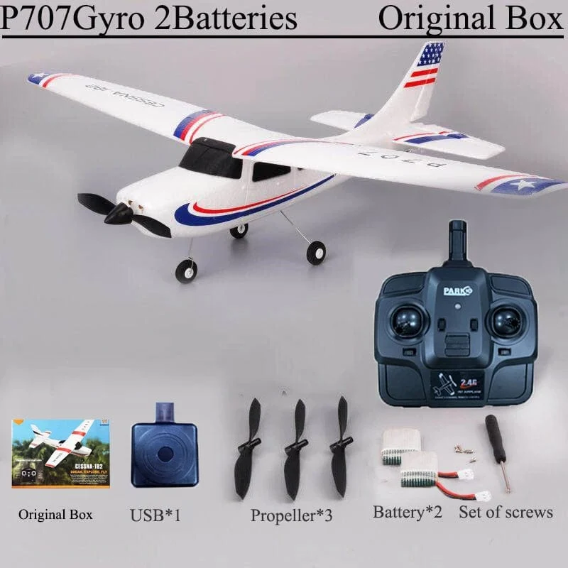 Park10 RC Flugzeug P707G 2.4G 3D/6G Mit Gyroskop 3Ch RC Flugzeug Starrflügel Flugzeug Outdoor Spielzeug Drone RTF CESSNA 182 Flugzeug Geschenk