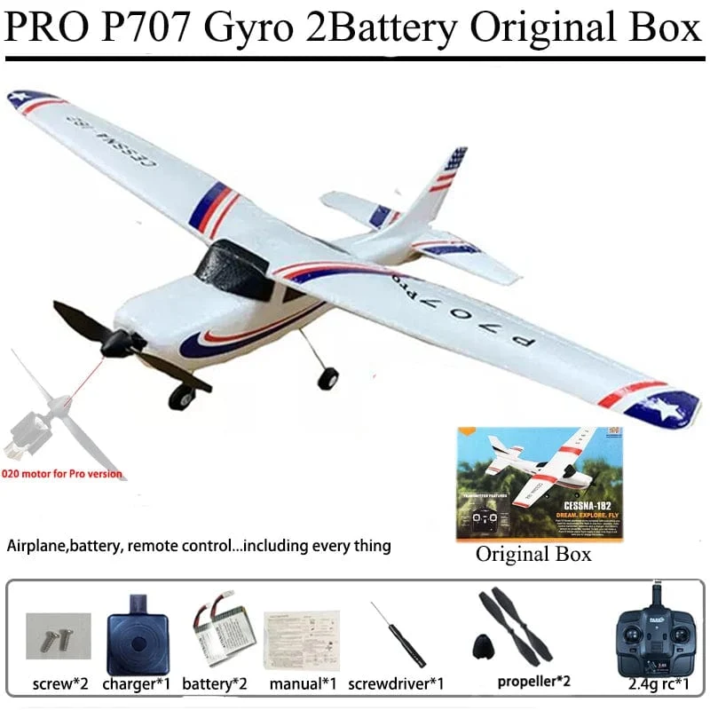 Park10 RC Flugzeug P707G 2.4G 3D/6G Mit Gyroskop 3Ch RC Flugzeug Starrflügel Flugzeug Outdoor Spielzeug Drone RTF CESSNA 182 Flugzeug Geschenk