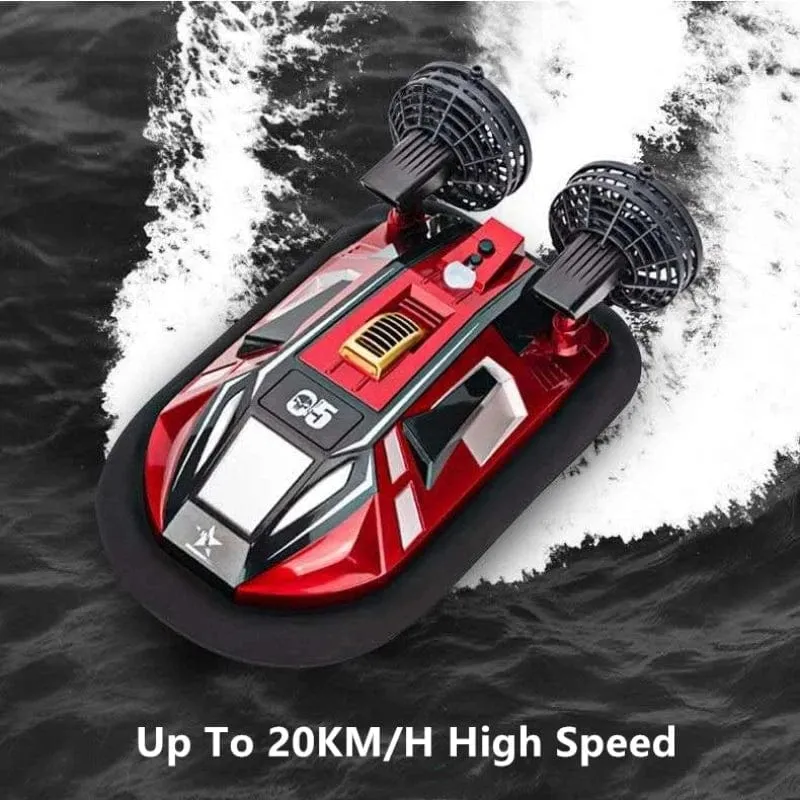 Amphibisches RC-Boot mit zwei Motoren, Spielzeug, 2.4 G, über Distanz, schnelles Kühlgerät, Rückwärtsfunktion, kabellose Fernbedienung, Hovercraft