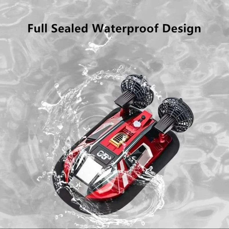Amphibisches RC-Boot mit zwei Motoren, Spielzeug, 2.4 G, über Distanz, schnelles Kühlgerät, Rückwärtsfunktion, kabellose Fernbedienung, Hovercraft