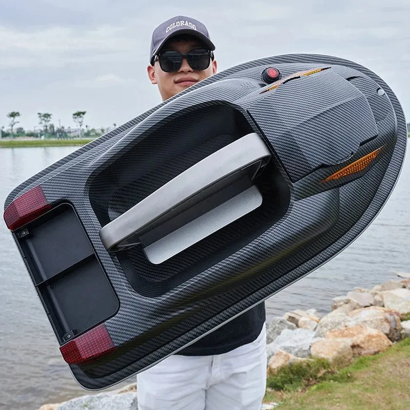 HONGXUNJIE HJ817 GPS-Angelgerät, intelligente Geschwindigkeitsregelung, RC-Köderboot, Dual-Motor, geräuscharm, 3.5 kg, Beladung 500 m, mit Nachtlichtern