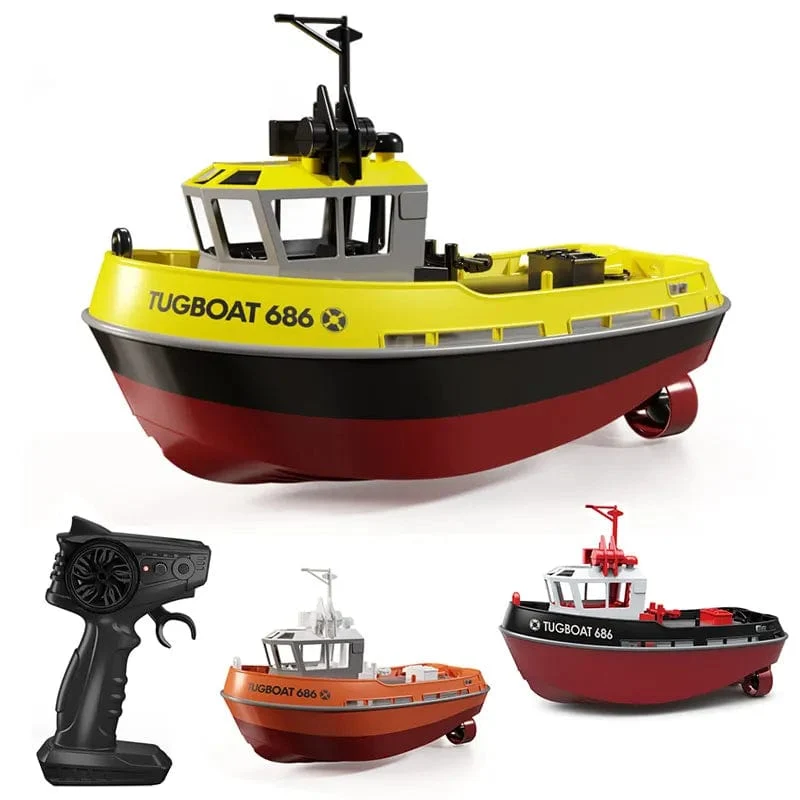 JIKEFUN 686 Rc Boot 2.4G 1/72 Leistungsstarke Dual Motor Long Range Drahtlose Elektrische Fernbedienung Schlepper Modell Spielzeug für jungen Geschenk