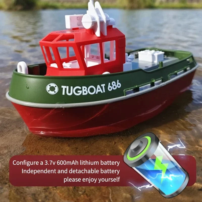 JIKEFUN 686 Rc Boot 2.4G 1/72 Leistungsstarke Dual Motor Long Range Drahtlose Elektrische Fernbedienung Schlepper Modell Spielzeug für jungen Geschenk