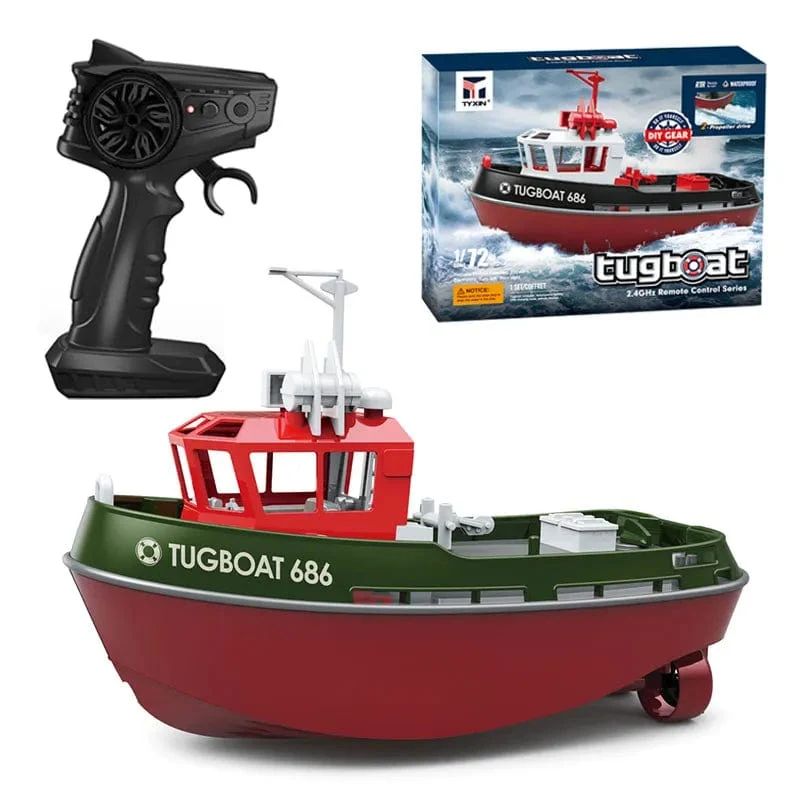 JIKEFUN 686 Rc Boot 2.4G 1/72 Leistungsstarke Dual Motor Long Range Drahtlose Elektrische Fernbedienung Schlepper Modell Spielzeug für jungen Geschenk