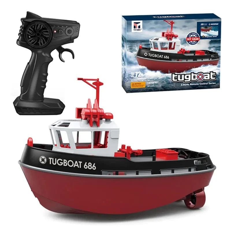 JIKEFUN 686 Rc Boot 2.4G 1/72 Leistungsstarke Dual Motor Long Range Drahtlose Elektrische Fernbedienung Schlepper Modell Spielzeug für jungen Geschenk