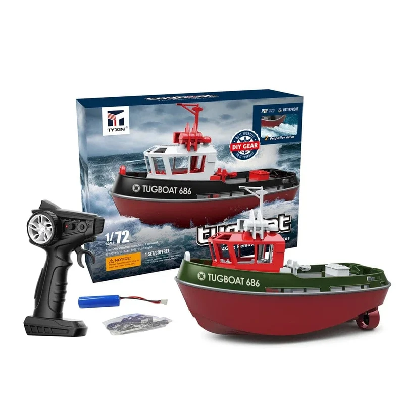RC-Schlepper, 2.4 G, ferngesteuertes Schiff, Dual-Motorleistung, proportional verstellbare Lenkung, versiegelte, wasserdichte Struktur, Schnellboot